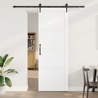 vidaXL Skjutdörr med Hårdvarusats Vit 83x232 cm Massivt Trä Furu, vidaXL Inredningsdörr "ORKDAL" Vit 83x232x4 cm Massivt Trä Fu...
