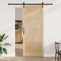 vidaXL Skjutdörr med Uppsättningspaket 93x232 cm Massivt Trä Tall, vidaXL Inredningsdörr "ORKDAL" 93x232x4 cm Massivt Trä Tall