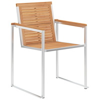 vidaXL 9-delars trädgårdsdining set solid teak