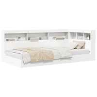 vidaXL Bokhyllesäng Vit 90x200 cm Ingenjörskonstruktion