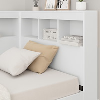 vidaXL Bokhyllesäng Vit 90x200 cm Ingenjörskonstruktion