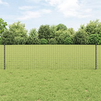 vidaXL Euro Stängsel med 22 U-Poster Grå 0,6x50 m Stålfence
