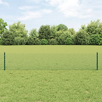vidaXL Stängselstolpar 5 st U-Kanal Grön 40 cm Stål, vidaXL Hexagonstängsel Grön 0,4x10 m Stål