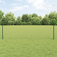 vidaXL Gärdesstolpar 5 st U-Kanal Grön 80 cm Stål, vidaXL Hexagon Gärde Grön 0,5x10 m Stål