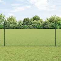 vidaXL Stängselstolpar 5 st U-Kanal Grön 160 cm Stål, vidaXL Hexagonstängsel Grön 1.6 x 10 m Stål