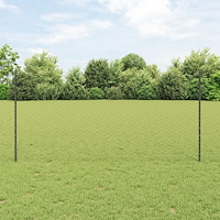 vidaXL Stängselinlägg 10 st U-kanal Grå 120 cm Stål, vidaXL Hexagonstängsel Grå 1,2x10 m Stål