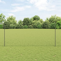 vidaXL Staketstolpar 10 st U-Kanal Grå 140 cm Stål, vidaXL Hexagonstaket Grå 1,4x10 m Stål