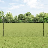 vidaXL Staketstolpar 22 st U-Kanal Grå 160 cm Stål, vidaXL Hexagonstaket Grå 1.6x25 m Stål