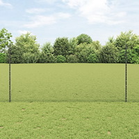 vidaXL Staketstolpar 22 st U-Kanal Grå 120 cm Stål, vidaXL Hexagon Staket Grå 1,2x50 m Stål