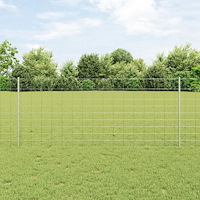 vidaXL Stängselposter 22 st U-kanal 100 cm Galvaniserat stål, vidaXL Fältstängsel 1x25 m Galvaniserat stål