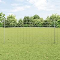 vidaXL Stängselposter 22 st U-Kanal 120 cm Galvaniserat stål, vidaXL Fältstängsel 1.2x25 m Galvaniserat stål