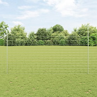 vidaXL Stängselstolpar 22 st U-Kanal 160 cm Galvaniserat stål, vidaXL Fältstängsel 1,6 x 25 m Galvaniserat stål