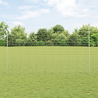 vidaXL Stängselposter 22 st U-kanal 160 cm Galvaniserat stål, vidaXL Fältstängsel 1.6x25 m Galvaniserat stål