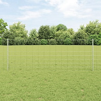 vidaXL Stängselstolpar 11 st U-Kanal 80 cm Galvaniserat Stål, vidaXL Fältstängsel 0,8x50 m Galvaniserat Stål