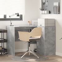 vidaXL Hörnskrivbord Betonggrå 102x88x75 cm Konstruerat trä