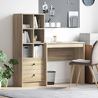 vidaXL Skrivebord med Förvaring Sonoma Ek Konstruerat Trä