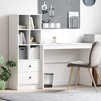 vidaXL Skrivbord med Förvaring Vitt Konstruerat Trä