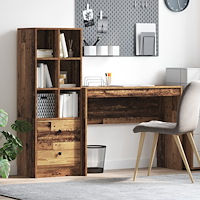 vidaXL Skrivbord med förvaring Gamla trädet MDF