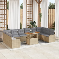 vidaXL Trädgårdsoffset 11 pcs beige och ljusgrå 100 x 55 x 73 cm