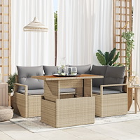 vidaXL Trädgårdsmöbelset 5 pcs Beige och Grå 100 x 55 x 73 cm