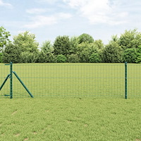 vidaXL Euro Staket med 13 Stänger 0.4x50 m Galvaniserat Stål Grön