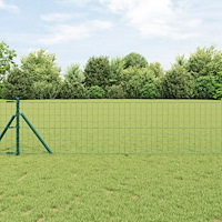 vidaXL Euro Fence med 13 stolpar 0.6x50 m galvaniserat stål grön