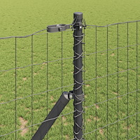 vidaXL Euro Stängsel med 13 Inlägg 1x25 m Galvaniserat Stål Grå