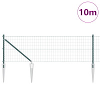 vidaXL Euro Stängsel med 7 Taggiga Stänger 0.6x10 m Galvaniserad Stål Grön