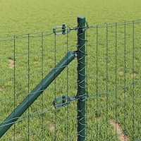 vidaXL Euro Stängsel med 7 Taggiga Stänger 0.6x10 m Galvaniserad Stål Grön