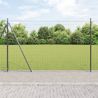 vidaXL Euro Fence med 7 flänsbitar 1,6x10 m Galvaniserat Stål