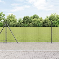 vidaXL Euro Stängsel med 13 flänsposter 0.8x25 m Galvaniserad stål