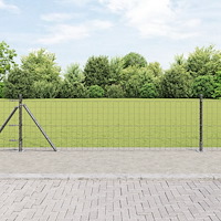 vidaXL Euro Stängsel med 13 Flänsade Poster 0,4x50 m Galvaniserat Stål