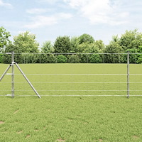 vidaXL Fältstängsel 0.8x25 m Galvaniserat Stål, vidaXL Stängselspik 13 st Ø32 mm 120 cm Galvaniserat Stål
