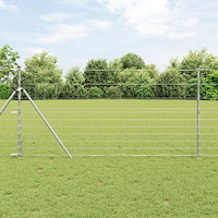 vidaXL Åkerstängsel 1.2x25 m Galvaniserat stål, vidaXL Stängselstolpar 13 pcs Ø32 mm 170 cm Galvaniserat stål