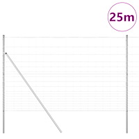 vidaXL Fältstaket 1,5 x 25 m Galvaniserat stål