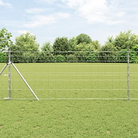 vidaXL Fältstängsel 1x50 m Galvaniserat Stål, vidaXL Stängselstolpar 13 st Ø32 mm 150 cm Galvaniserat Stål