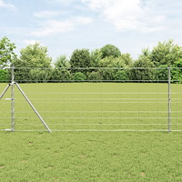 vidaXL Fältstängsel 1x50 m Galvaniserat Stål, vidaXL Stängselstolpar 13 st Ø32 mm 150 cm Galvaniserat Stål