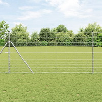 vidaXL Fältstängsel 1.2x50 m Galvaniserat Stål, vidaXL Stängselstolpar 13 st Ø32 mm 170 cm Galvaniserat Stål