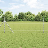 vidaXL Fältstängsel 0.8x100 m Galvaniserat Stål, vidaXL Stängselstolpar 13 stycken Ø32 mm 120 cm Galvaniserat Stål