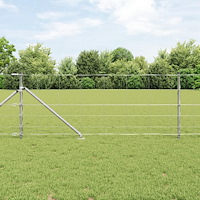 vidaXL Fältstaket 0.8x25 m Galvaniserat Stål, vidaXL Staketstolpar med spets 13 stycken Ø32 mm 100 cm Galvaniserat Stål