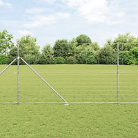 vidaXL Fältstängsel 1.5x25 m Galvaniserat stål, vidaXL Stängselposter med spik 13 st Ø32 mm 170 cm Galvaniserat stål