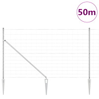 vidaXL Fältstaket 1.4x50 m Galvaniserat stål
