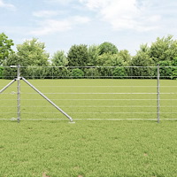 vidaXL Fältstängsel 0.8x100 m Galvaniserat stål, vidaXL Stängselstolpar med spik 13 st Ø32 mm 100 cm Galvaniserat stål
