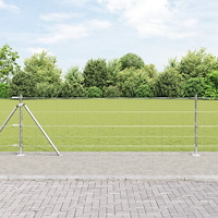 vidaXL Fältstängsel 0,8x50 m Galvaniserad Stål, vidaXL Stängselstolpar med basplattor 13 st Ø32mm 90cm Galvaniserad Stål