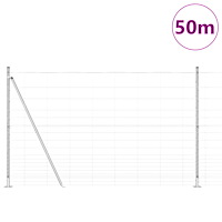 vidaXL Fältstängsel 1.5x50 m Galvaniserat stål