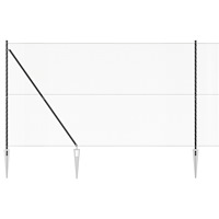 vidaXL Hexagon Staket Grå 1,6x25 m Stål, vidaXL Staketstolpar med Spik 13 st Ø32 mm 180 cm Galvaniserat Stål