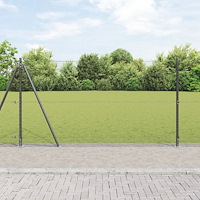 vidaXL Sexkantigt Stängsel Grå 1.2x50 m Stål, vidaXL Stängselstolpar med Basplattor 13 st Ø32mm 68.5cm Galvaniserat Stål