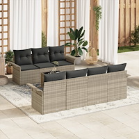 vidaXL Trädgårdsoffset 8 pcs Ljusgrå och mörkgrå 55 x 55 x 37 cm