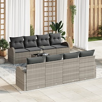vidaXL Trädgårdsoffset 9 pcs Ljusgrå och mörkgrå 55 x 55 x 37 cm