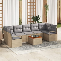 vidaXL Trädgårdsoffset 8 pcs beige och ljusgrå